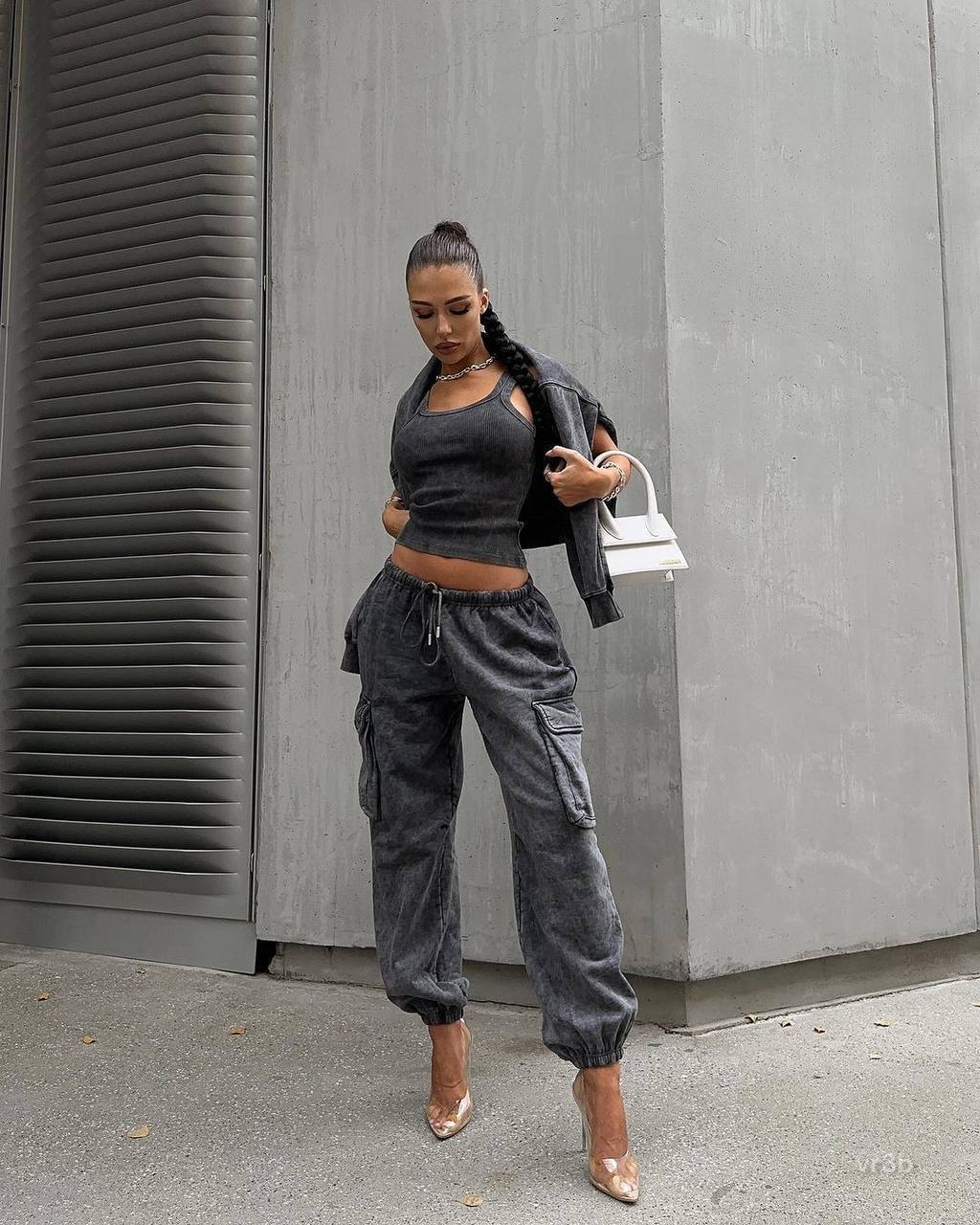photo_2025-10-24_21-27-38 Женский Графитовый Костюм Тройка Варенка - Майка + Свитшот + Штаны