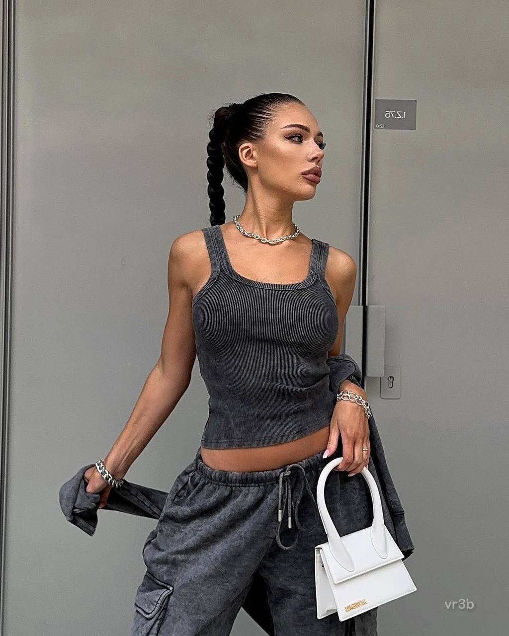 photo_2025-10-24_21-27-39 Женский Графитовый Костюм Тройка Варенка - Майка + Свитшот + Штаны