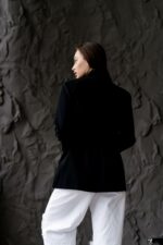 Женский Черный Пиджак Жакет - Классический с Пояском