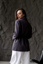 Женский Графитовый Пиджак Жакет - Классический с Пояском