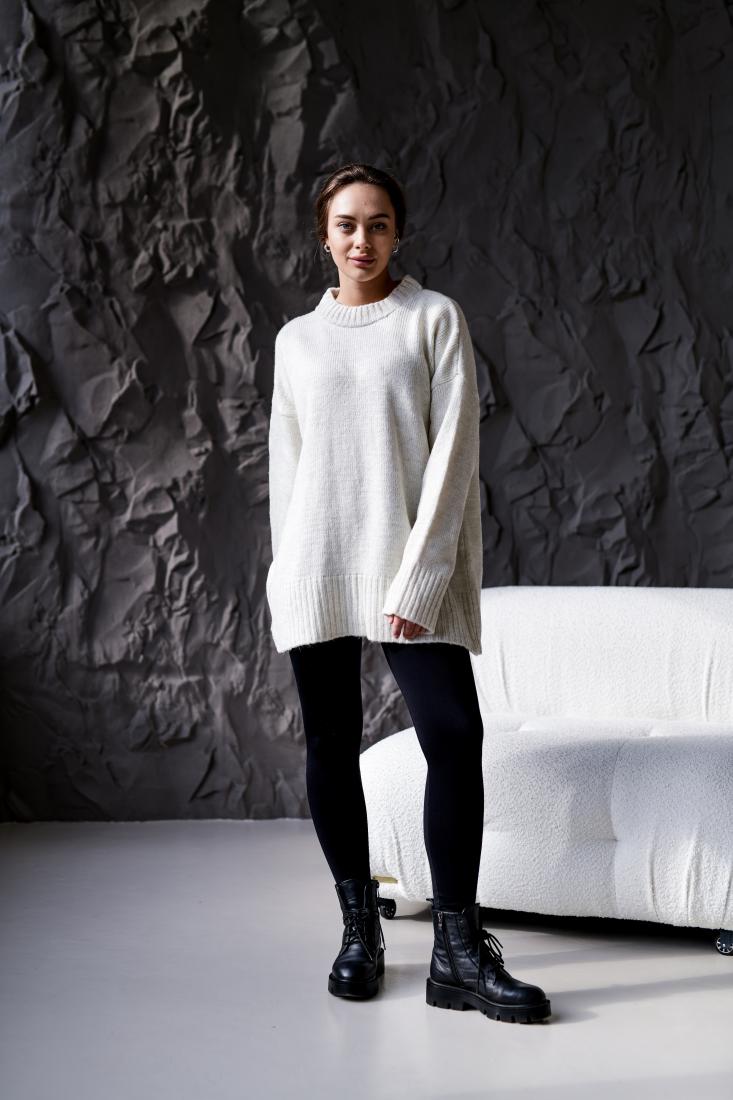 photo_2025-10-25_17-51-06 Женский Теплый Объемный Молочный Свитер Свободного Кроя