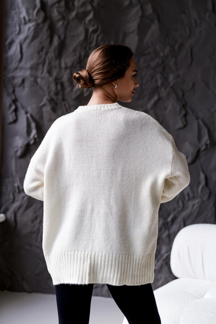 photo_2025-10-25_17-51-08 (2) Женский Теплый Объемный Молочный Свитер Свободного Кроя