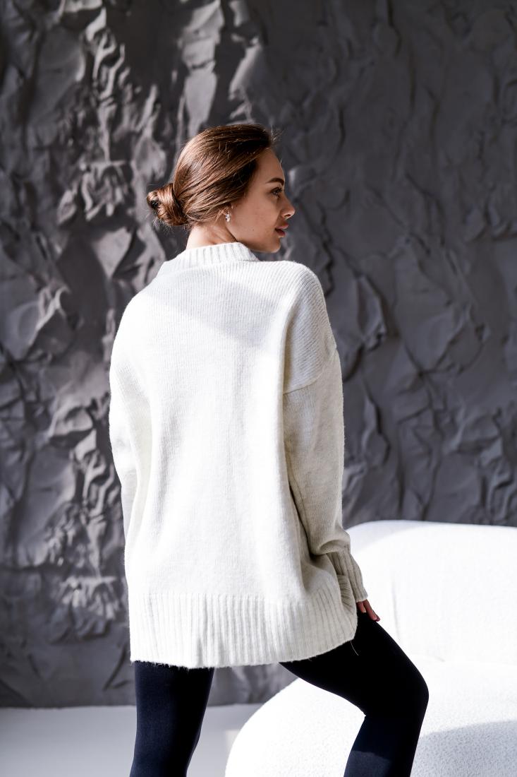 photo_2025-10-25_17-51-08 Женский Теплый Объемный Молочный Свитер Свободного Кроя