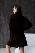 Женский Теплый Коричневый Костюм Двойка (Свитер + Юбка)