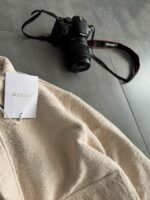 Мужской Молочный Бомбер Свободного Кроя на Молнии - Текстурированный на Подкладке