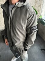 Мужской Серый Костюм Плащевка Свободного Кроя - Ветровка + Штаны Карго