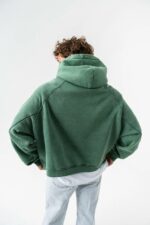 Мужское Зеленое Худи Варенка Оверсайз - Теплое на Флисе