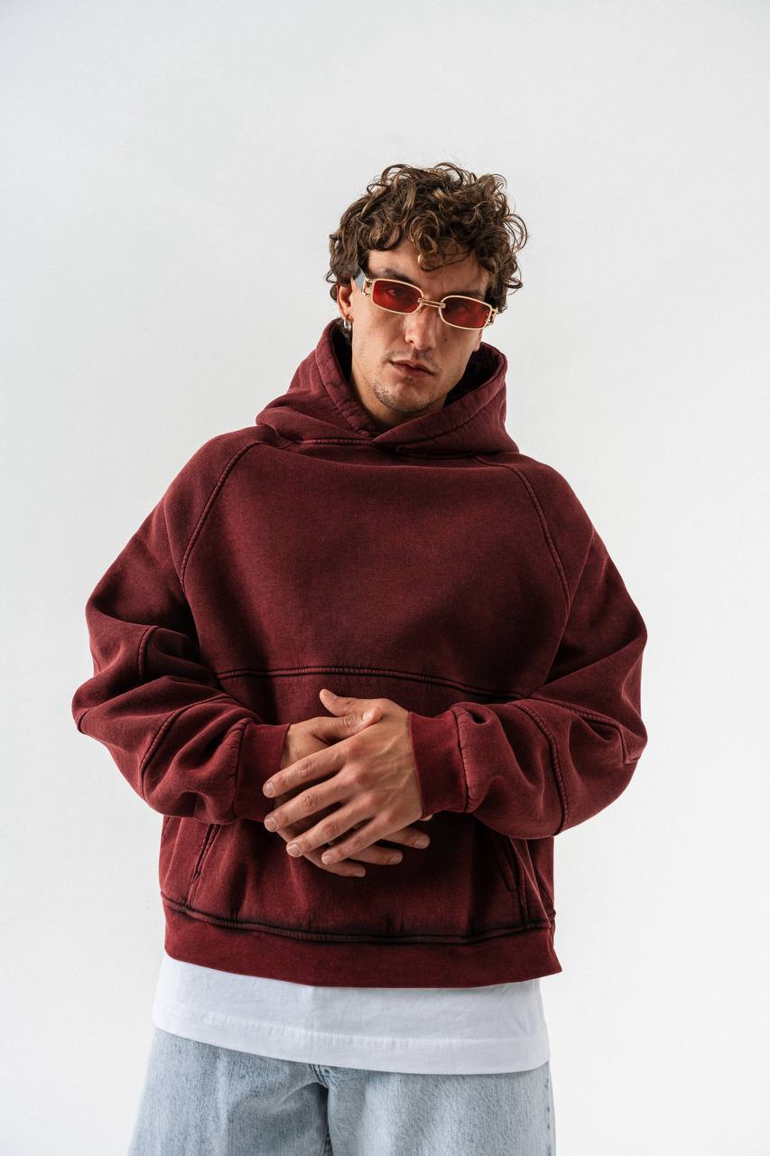 photo_2025-10-27_12-19-07 Мужское Бордовое Худи Варенка Оверсайз - Теплое на Флисе