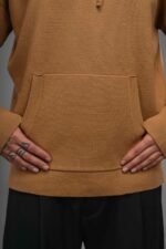 Мужское Базовое Хлопковое Рыжее Худи Свободного Кроя