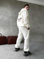 Мужской Молочный Спортивный Костюм "Realism" Утепленный с Начесом на Молнии (Зипка + Штаны)