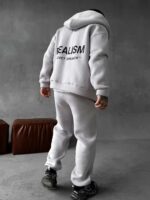 Мужской Серый Спортивный Костюм "Realism" Утепленный с Начесом на Молнии (Зипка + Штаны)