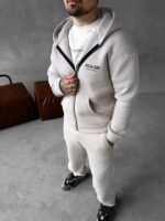 Мужской Серый Спортивный Костюм "Realism" Утепленный с Начесом на Молнии (Зипка + Штаны)