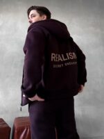 Мужской Коричневый Спортивный Костюм "Realism" Утепленный с Начесом на Молнии (Зипка + Штаны)