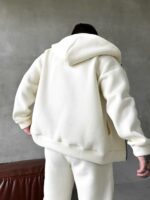 Мужской Базовый Теплый Молочный Спортивный Костюм с Начесом на Молнии (Зипка + Штаны)