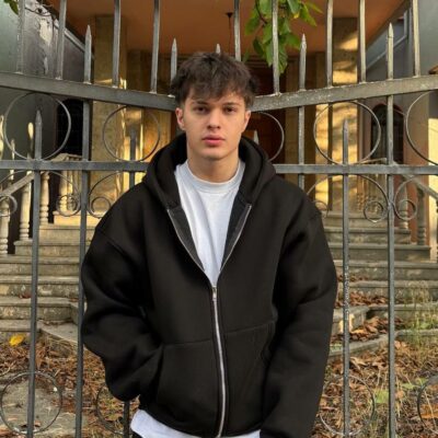 Мужская Черная Зип Кофта Оверсайз - Худи Свободного Кроя на Молнии