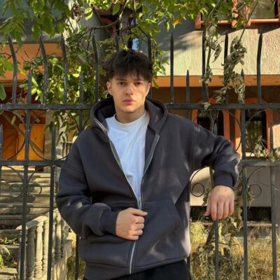 Мужская Графитовая Зип Кофта Оверсайз - Худи Свободного Кроя на Молнии