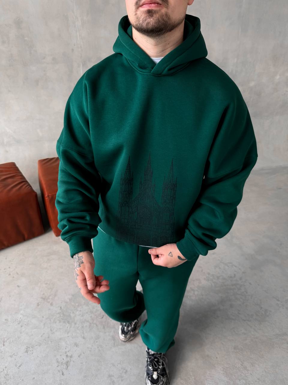 photo_2025-10-30_22-21-43 (2) Мужской Базовый Теплый Зеленый Спортивный Костюм с Принтом – Толстовка Штаны с Начесом