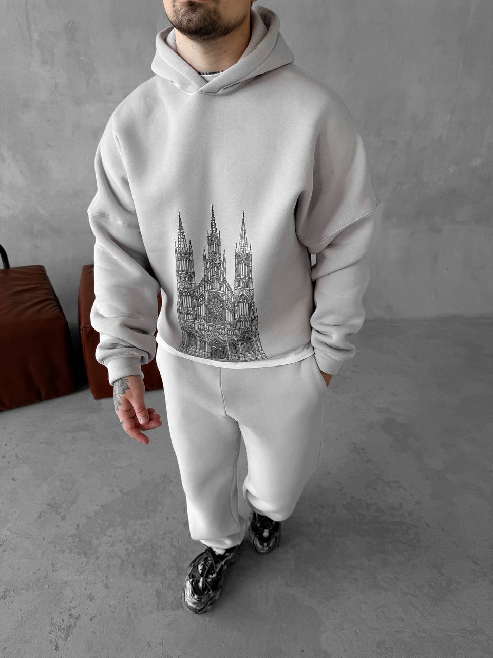 photo_2025-10-30_22-21-46 Мужской Базовый Теплый Серый Спортивный Костюм с Принтом – Толстовка Штаны с Начесом