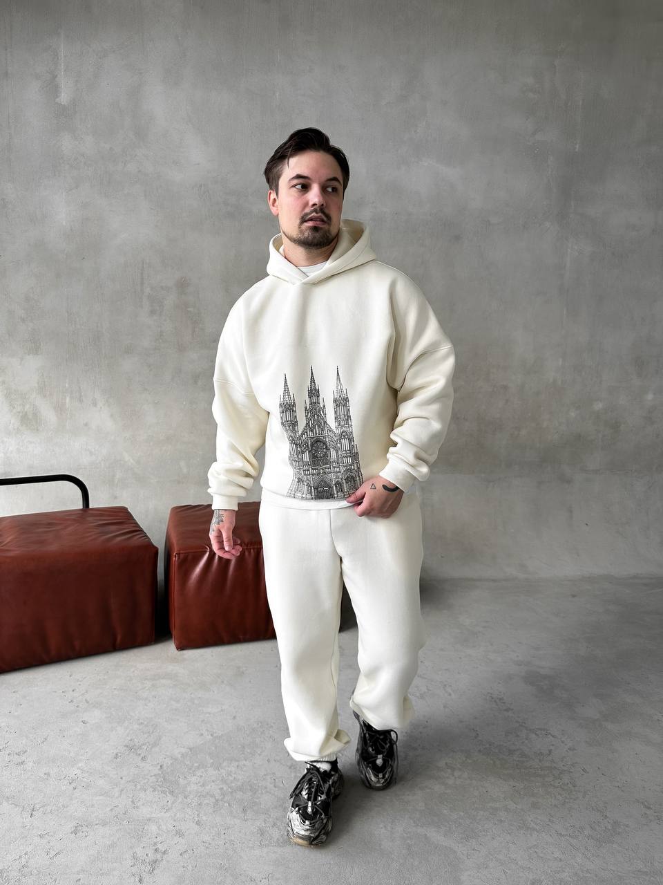 photo_2025-10-30_22-21-48 Мужской Базовый Теплый Молочный Спортивный Костюм с Принтом – Толстовка Штаны с Начесом