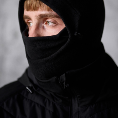 Мужская Теплая Флисовая Черная Балаклава-Баф с Фиксаторами