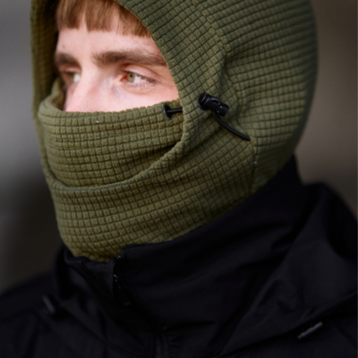 Мужская Теплая Флисовая Балаклава-Баф Хаки с Фиксаторами