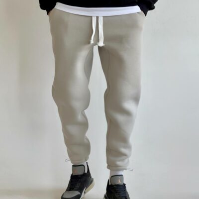 Мужские Утепленные Серые Спортивные Штаны на Флисе - Базовые Джоггеры с Затяжками