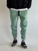 Мужские Утепленные Мятные Спортивные Штаны на Флисе - Базовые Джоггеры с Затяжками