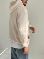 Мужское Утепленное Бежевое Худи Оверсайз - Толстовка на Флисе