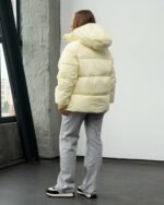 Женская Зимняя Лимонная Объемная Дутая Куртка - Стеганый Пуховик Дутик с Капюшоном