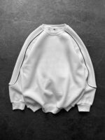 Мужской Белый Свитшот Реглан Оверсайз с Кантом