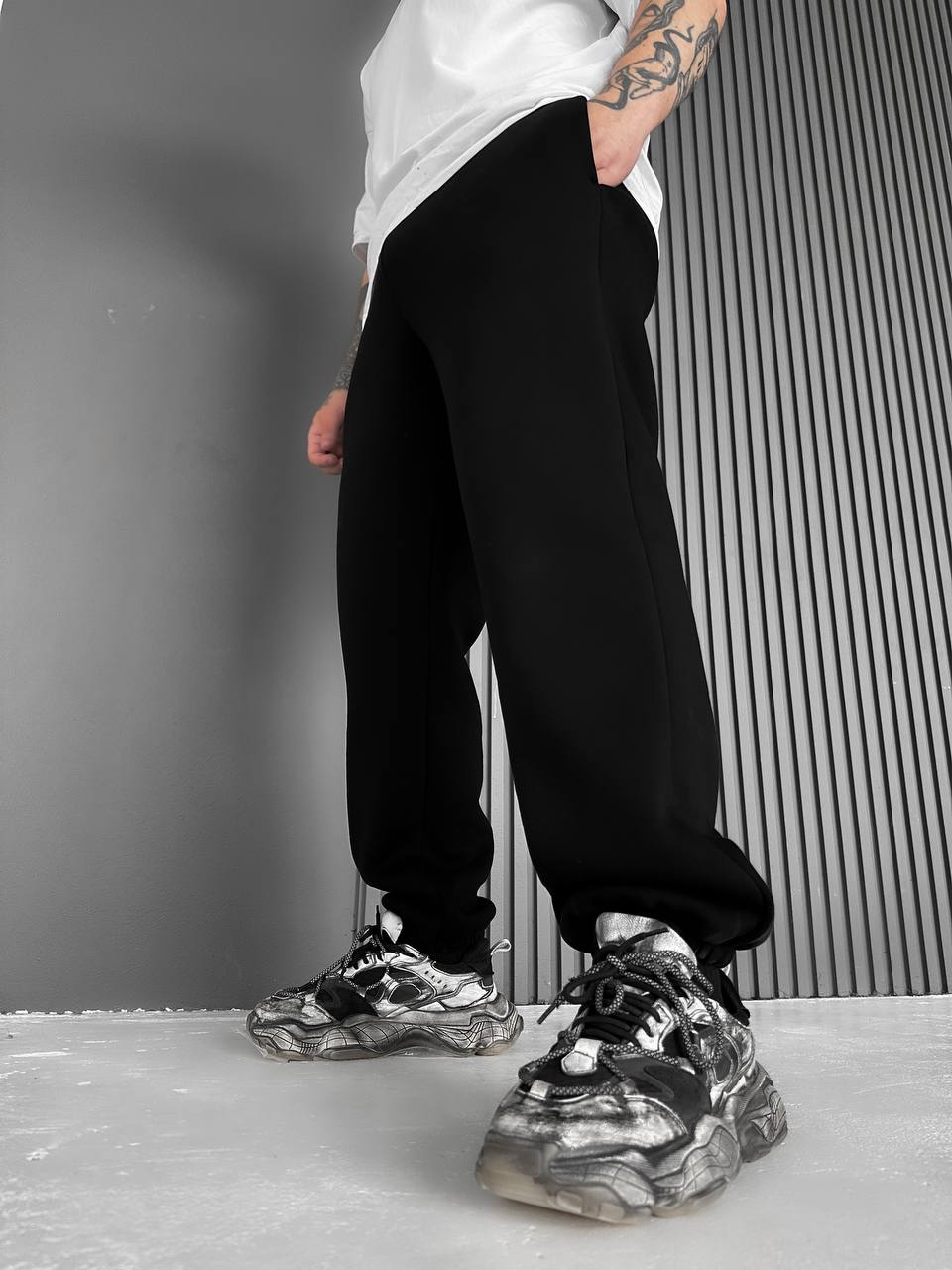 photo_2025-11-04_15-30-22 Мужские Базовые Теплые Черные Спортивные Штаны Джоггеры с Начесом