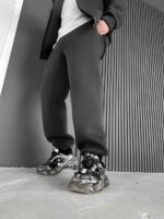 Мужские Базовые Теплые Графитовые Спортивные Штаны Джоггеры с Начесом