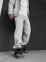 Мужские Базовые Теплые Серые Спортивные Штаны Джоггеры с Начесом