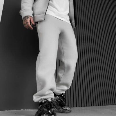 Мужские Базовые Теплые Серые Спортивные Штаны Джоггеры с Начесом