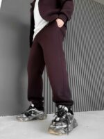 Мужские Базовые Теплые Коричневые Спортивные Штаны Джоггеры с Начесом