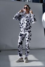 Женский Белый Спортивный Костюм Микки Маус - Зип Кофта на Молнии + Штаны Джоггеры