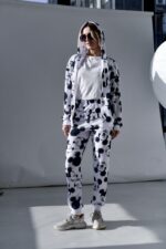 Женский Белый Спортивный Костюм Микки Маус - Зип Кофта на Молнии + Штаны Джоггеры