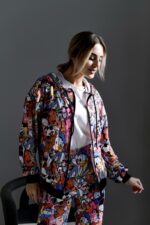 Женский Спортивный Костюм в Мультяшный Принт - Зип Кофта на Молнии + Штаны Джоггеры