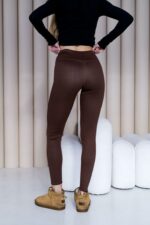 Женские Утепленные Базовые Коричневые Лосины Леггинсы