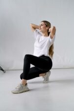 Женские Утепленные Базовые Черные Лосины Леггинсы