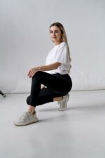 Женские Утепленные Базовые Черные Лосины Леггинсы