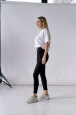 Женские Утепленные Базовые Черные Лосины Леггинсы