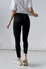 Женские Утепленные Базовые Черные Лосины Леггинсы