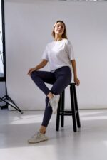 Женские Утепленные Базовые Графитовые Лосины Леггинсы