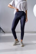 Женские Утепленные Базовые Графитовые Лосины Леггинсы