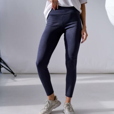 Женские Утепленные Базовые Графитовые Лосины Леггинсы