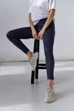 Женские Утепленные Базовые Графитовые Лосины Леггинсы