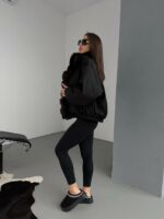 Женская Зимняя Черная Куртка с Натуральным Мехом