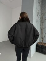 Женская Зимняя Черная Куртка с Натуральным Мехом