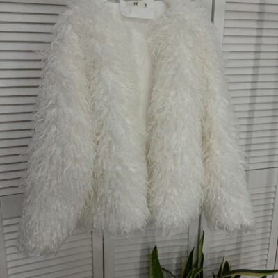 Женская Объемная Кучерявая Молочная Шуба под Ламу